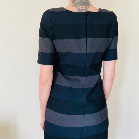 Bailey 44 Black Gray Stripe Stretch mini dress - Picture 5 of 7